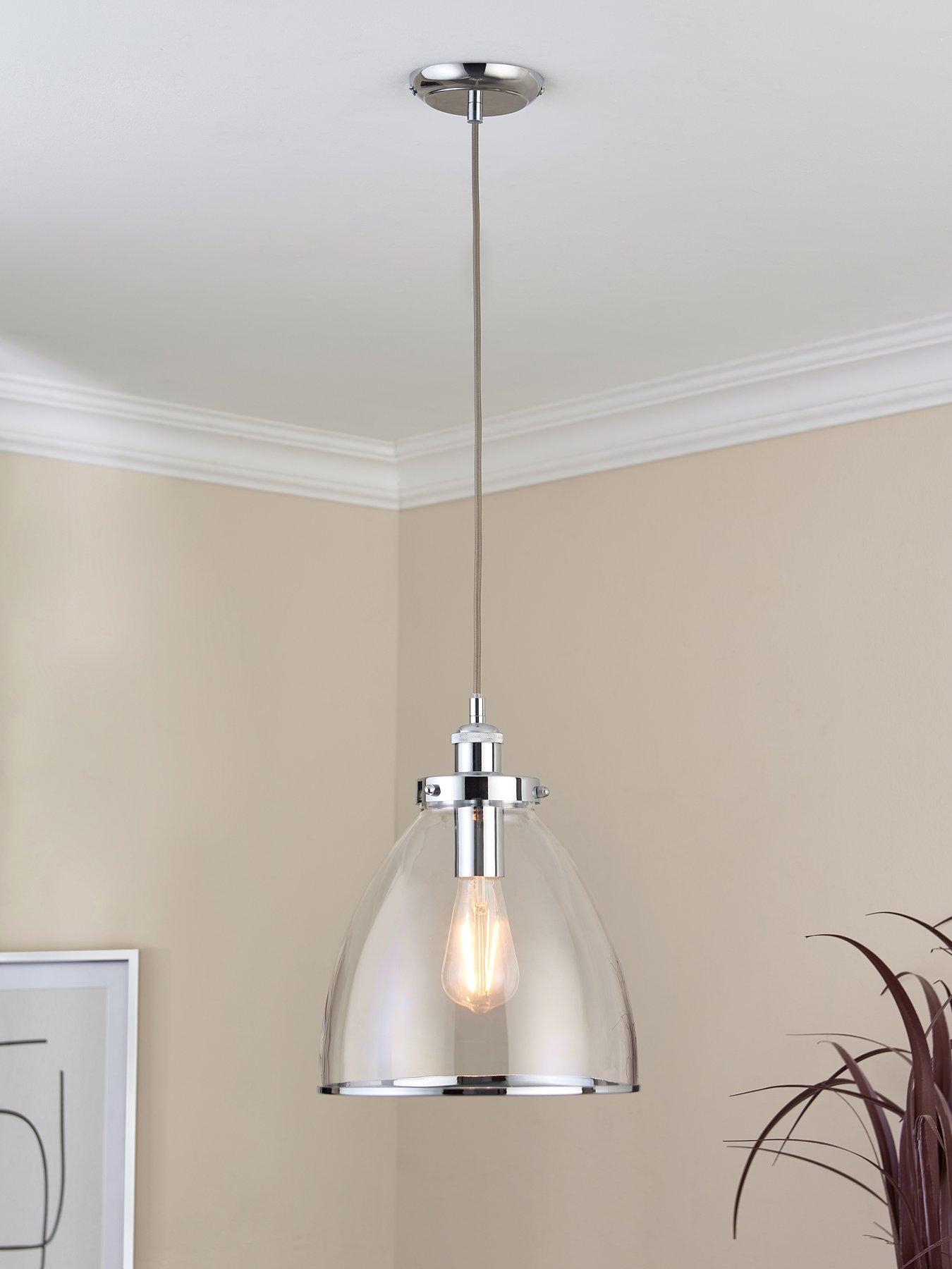 Very Home Jamey Pendant - Clear/Gunmetal | very.co.uk