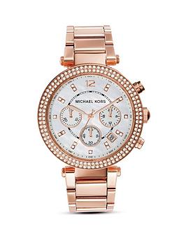 michael kors parker ladies chronograph watch stainless steel