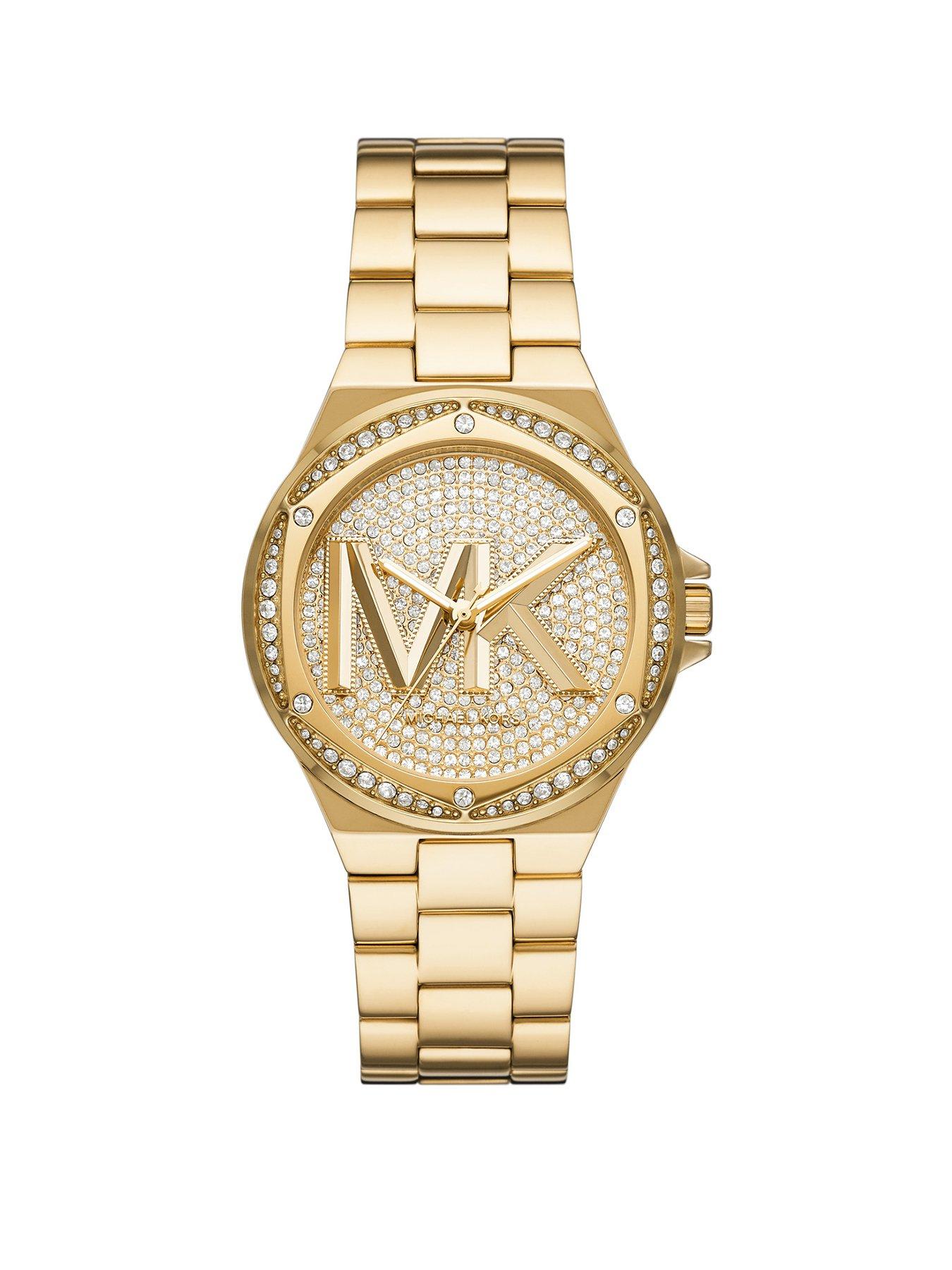 Product photograph of Michael Kors Lennox Ladies Watch Stainless Steel from very.co.uk