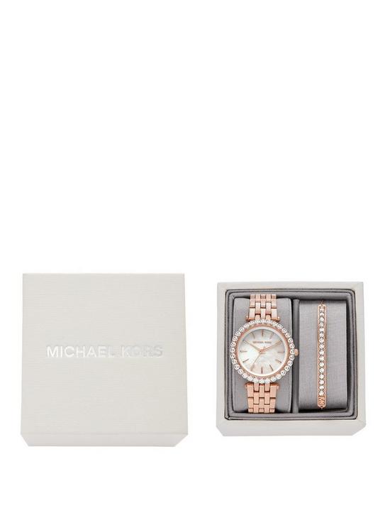 front image of michael-kors-darci-ladies-traditional-watches-stainless-steel-gift-set-with-bracelet