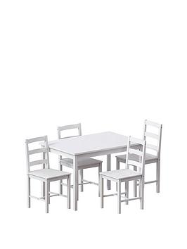 Product photograph of Vida Designs Yorkshire 108 Cm Dining Table 4 Chairs - White from very.co.uk