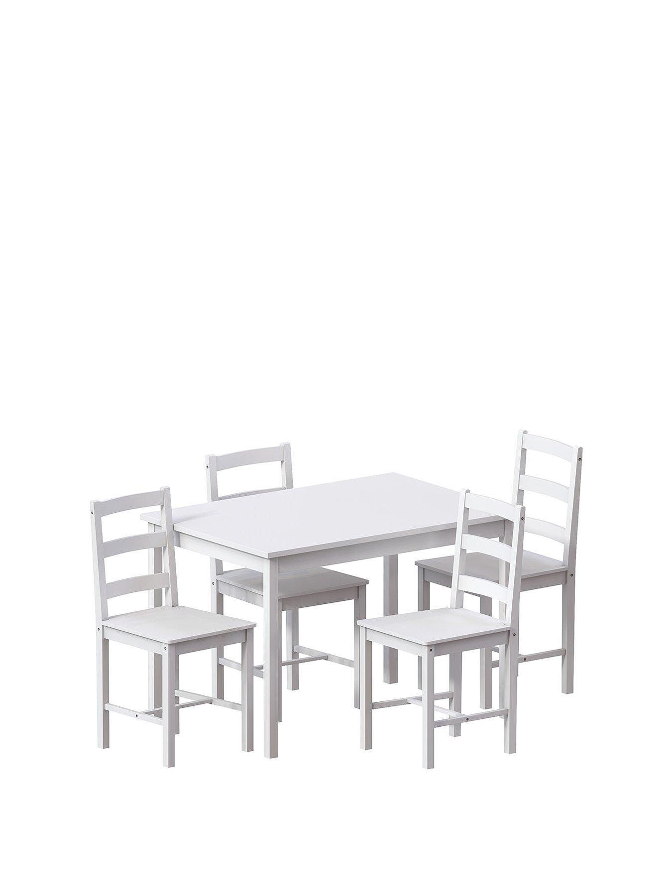 White table and chairs deals for sale