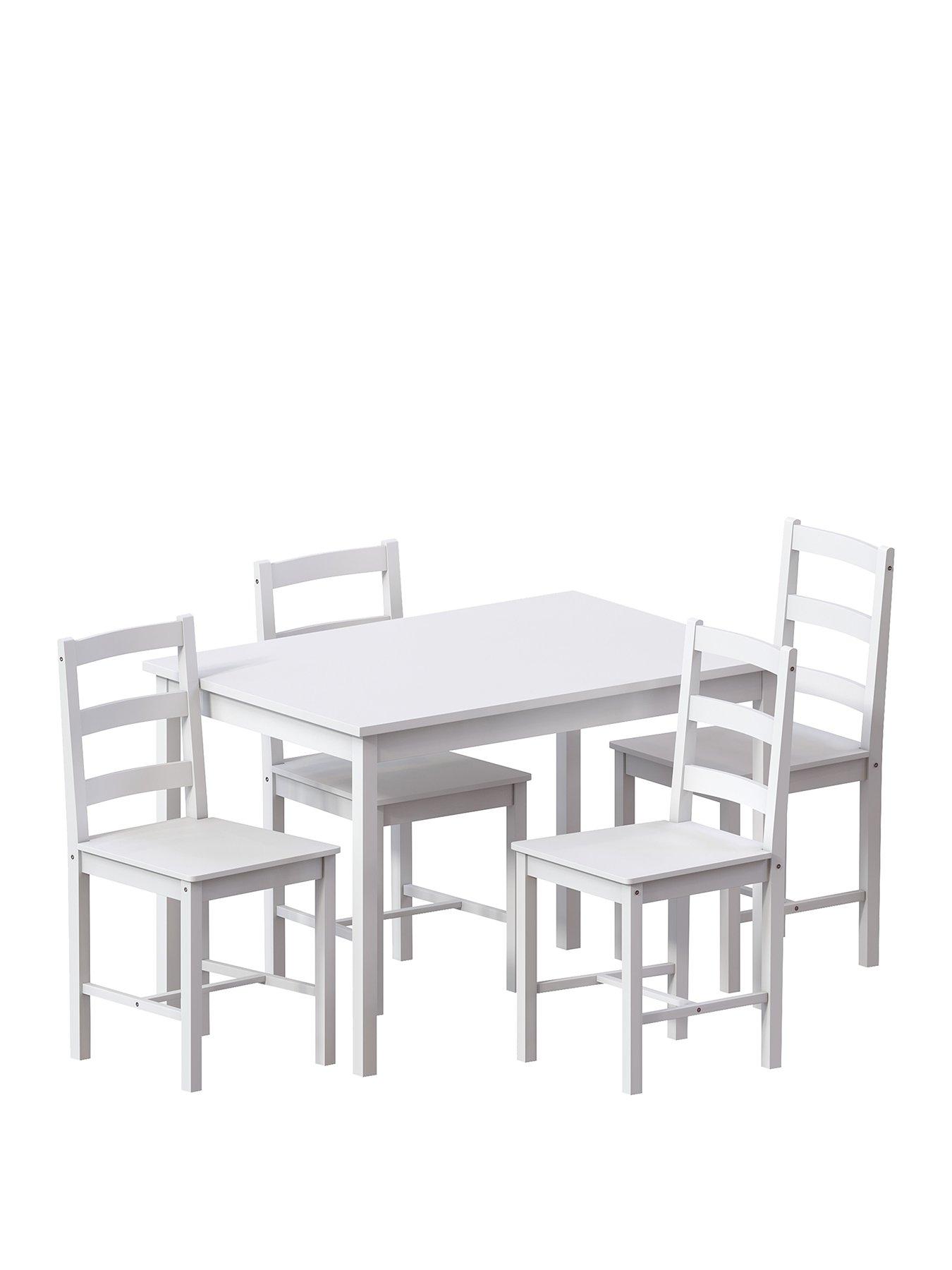 Image 2 of 6 of Vida Designs Yorkshire 108 cm Dining Table + 4 Chairs - White