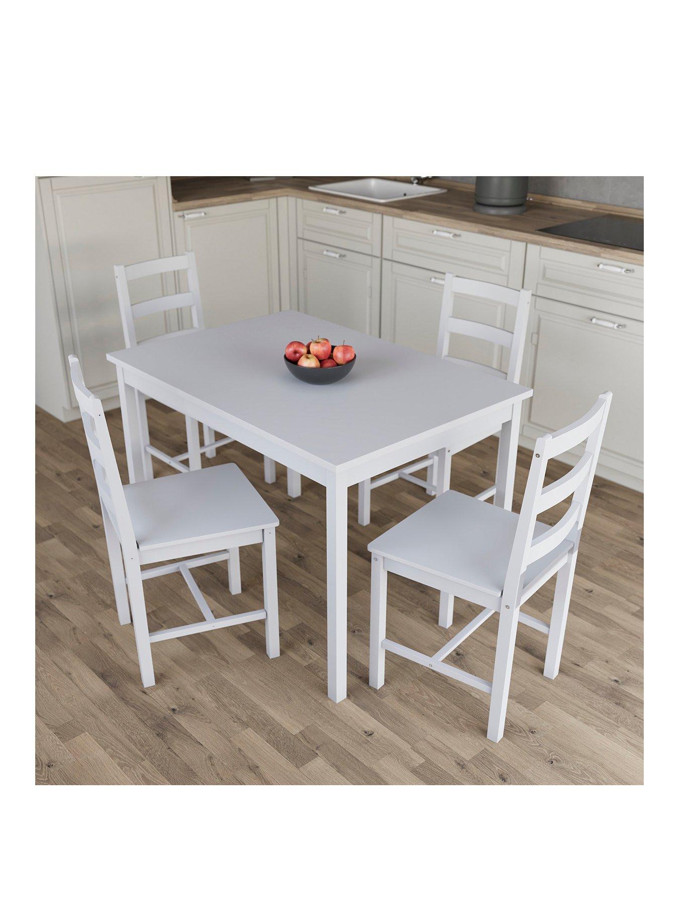 Image 3 of 6 of Vida Designs Yorkshire 108 cm Dining Table + 4 Chairs - White