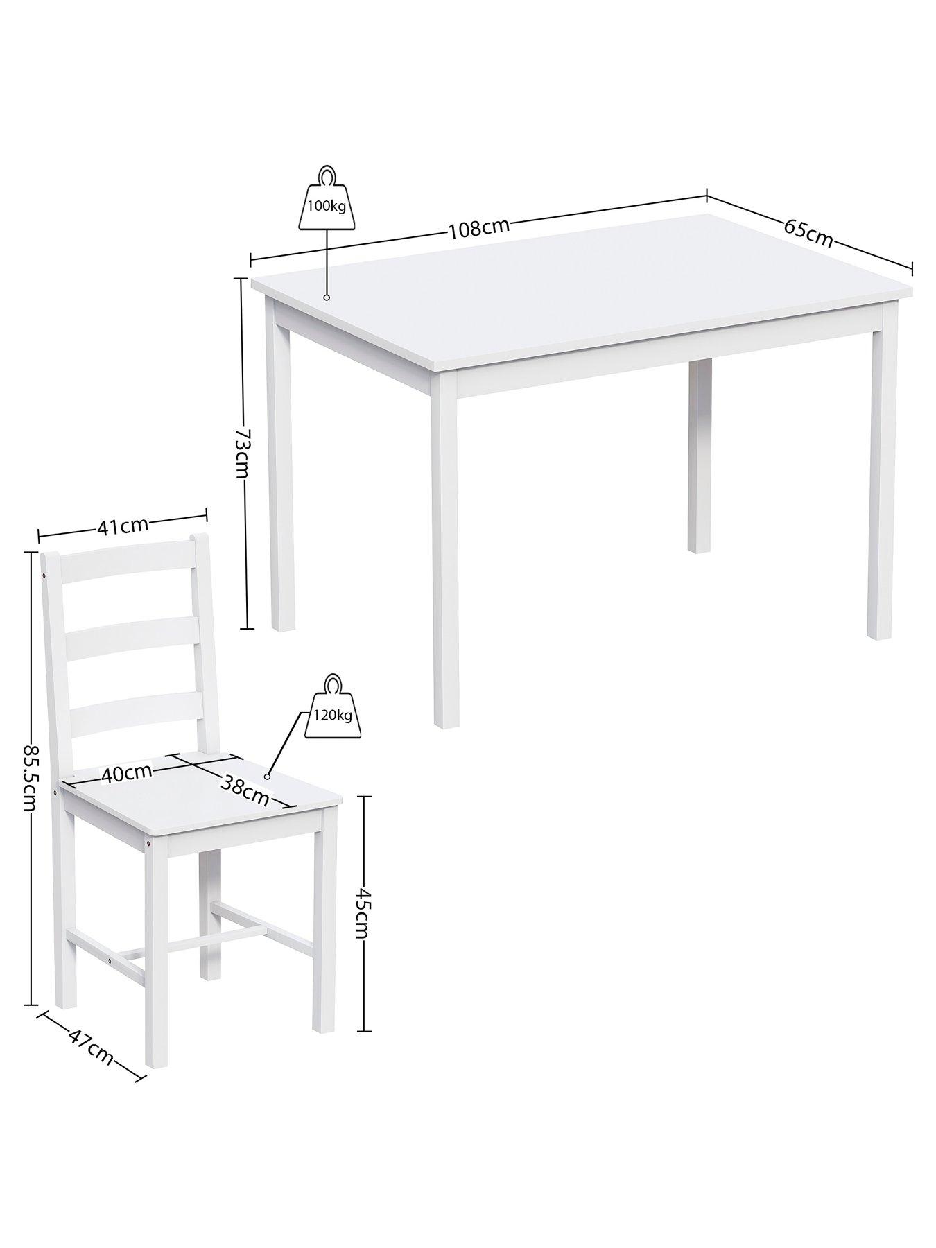 Image 6 of 6 of Vida Designs Yorkshire 108 cm Dining Table + 4 Chairs - White