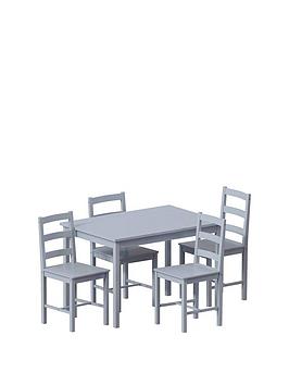Product photograph of Vida Designs Yorkshire 108 Cm Dining Table Plus 4 Chairs - Grey from very.co.uk