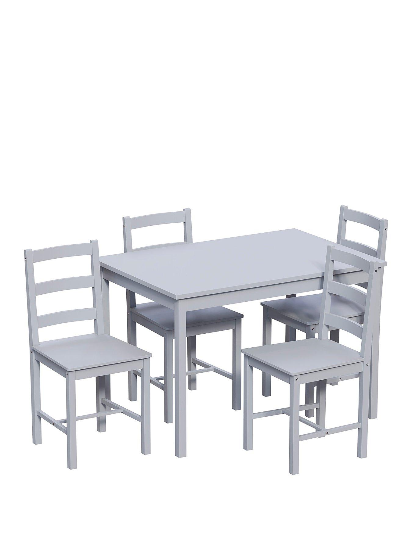 Image 2 of 6 of Vida Designs Yorkshire&nbsp;108 cm Dining Table plus 4 Chairs - Grey