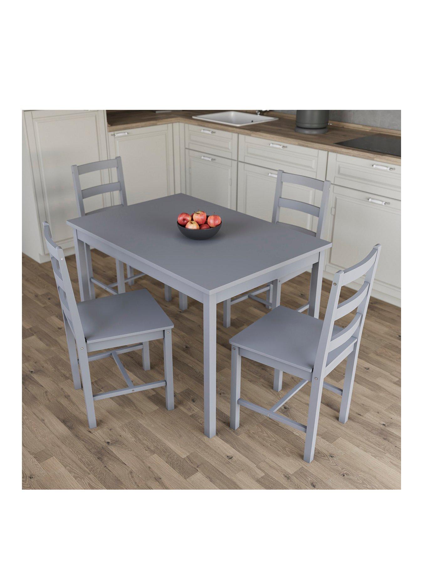 Image 3 of 6 of Vida Designs Yorkshire&nbsp;108 cm Dining Table plus 4 Chairs - Grey