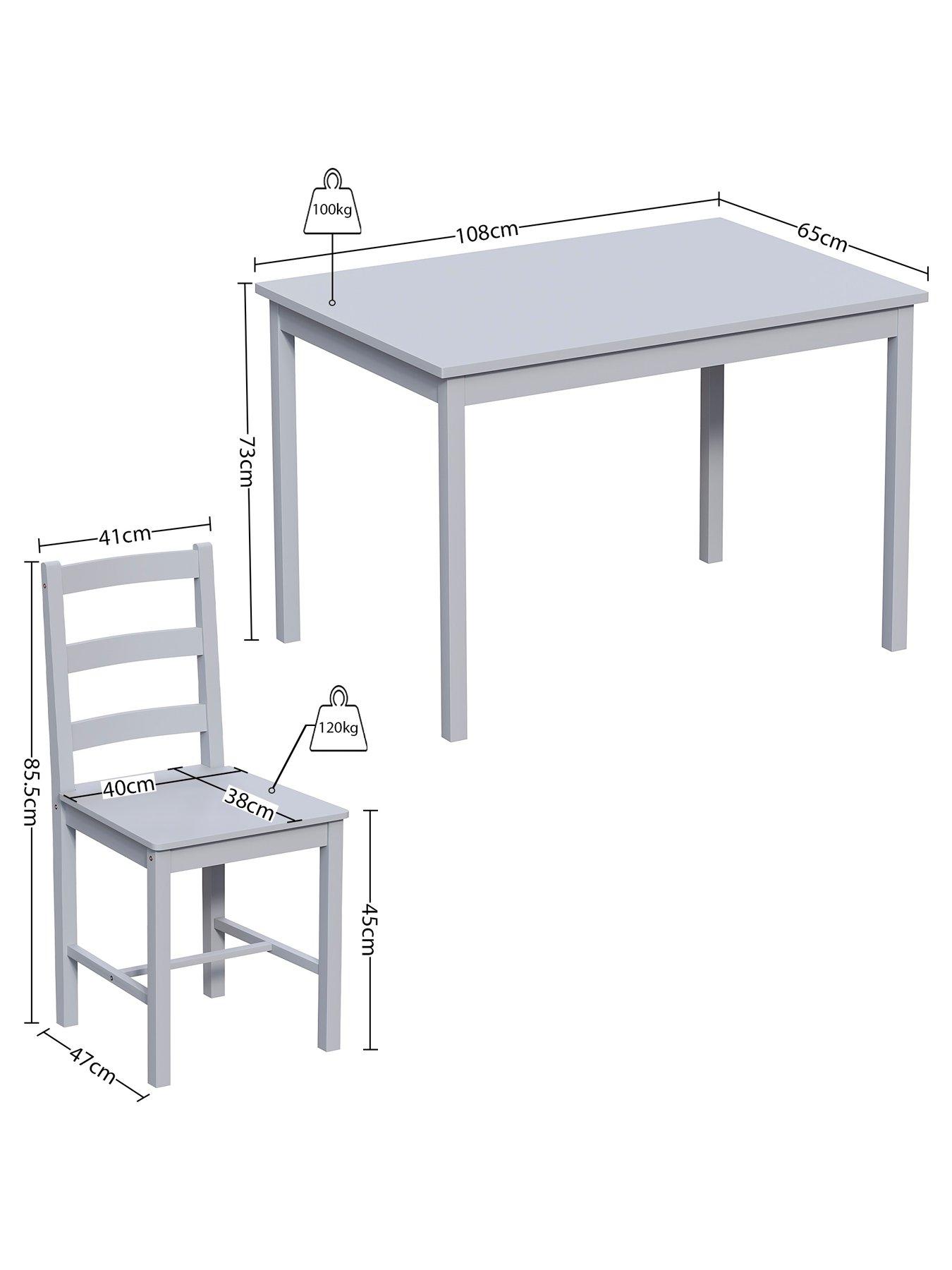 Image 6 of 6 of Vida Designs Yorkshire&nbsp;108 cm Dining Table plus 4 Chairs - Grey