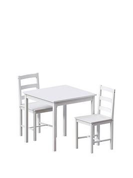 Vida Designs Yorkshire 74 Cm Square Dining Table + 2 Chairs - White