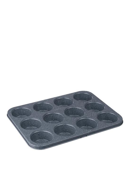 front image of denby-quan-tanium-finish-12-cup-muffin-tray