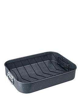 Product photograph of Denby Quan Tanium Finish Roasting Tray With Rack from very.co.uk
