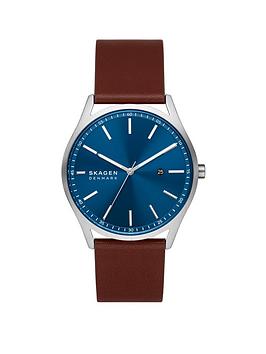 skagen holst mens traditional watches leather