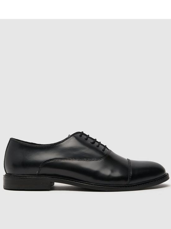 Schuh Rex Leather Hi Shine Toe Cap Smart Shoe - Black | very.co.uk