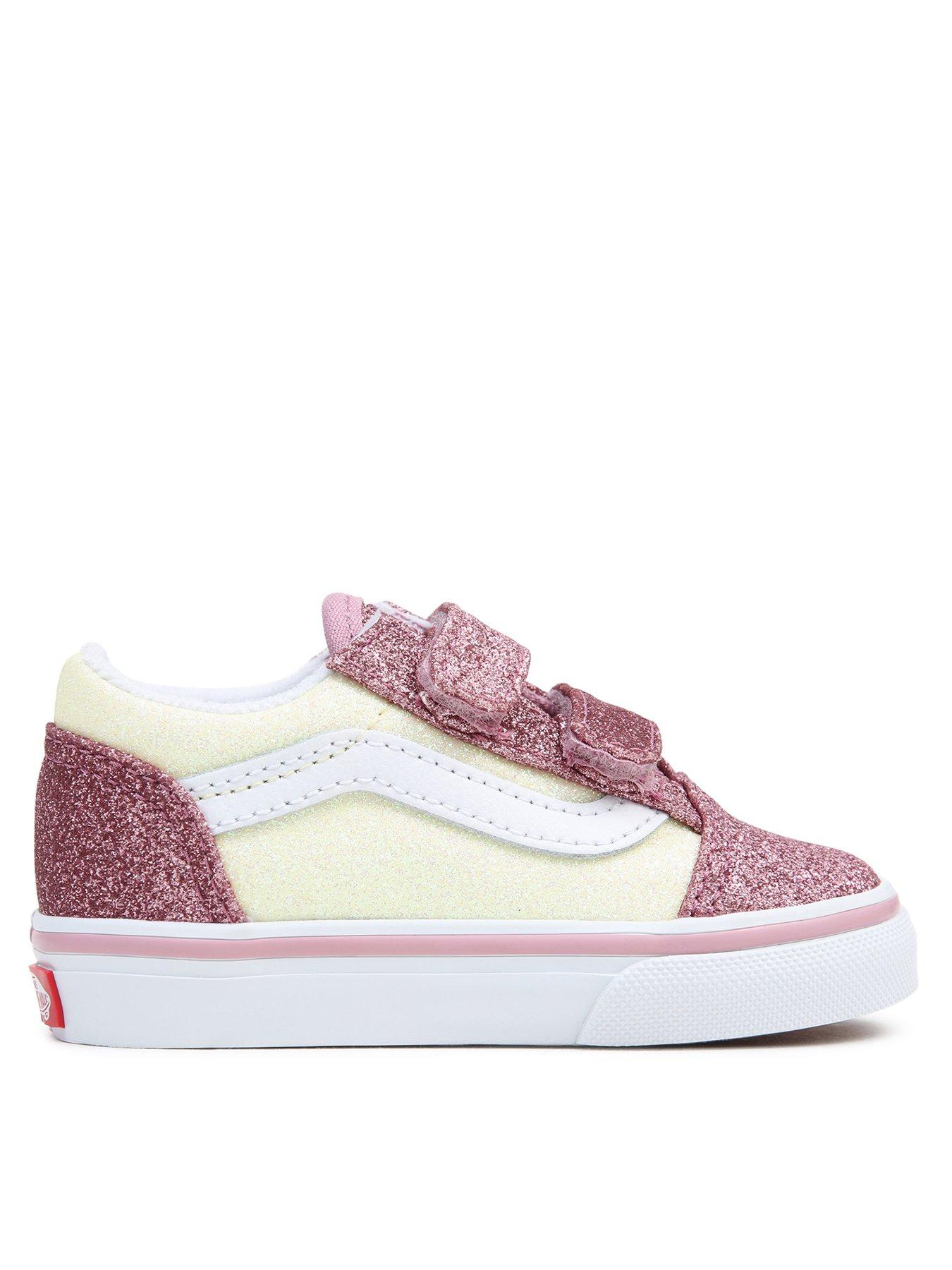 Vans Old Skool Toddler Girls Trainers Glitter-Lilac, Lilac, Size 4.5