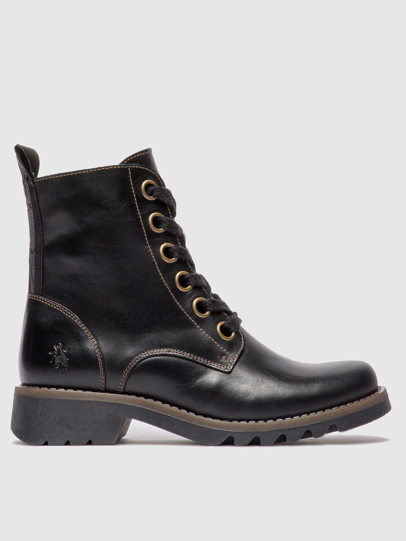 undefined Fly Ragi Lace Up Ankle Boots - Black