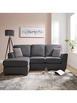 Product photograph of Very Home Hopton Left Hand Chaise Sofa - Charcoal from very.co.uk