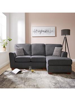 Product photograph of Very Home Hopton Right Hand Chaise Sofa - Charcoal from very.co.uk