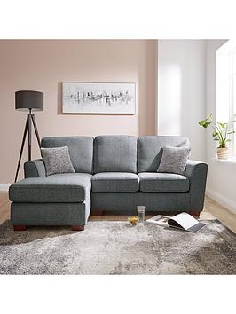 Product photograph of Very Home Hopton Left Hand Chaise Sofa - Grey from very.co.uk