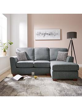 Product photograph of Very Home Hopton Right Hand Chaise Sofa - Grey from very.co.uk