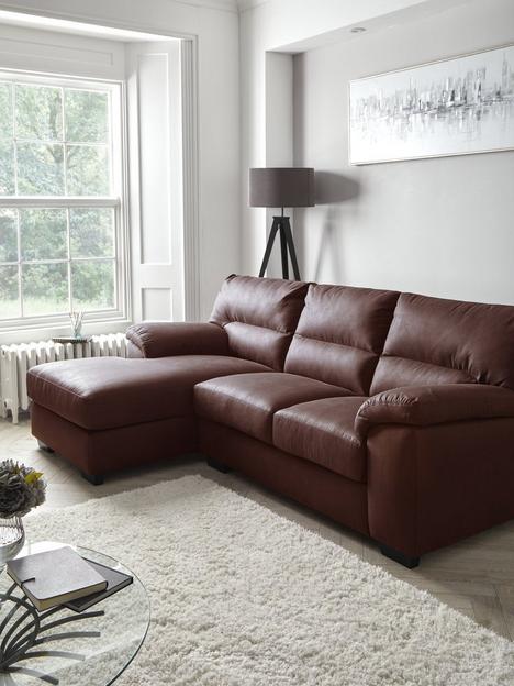 danielle-faux-leather-left-hand-chaise-sofa-chocolate