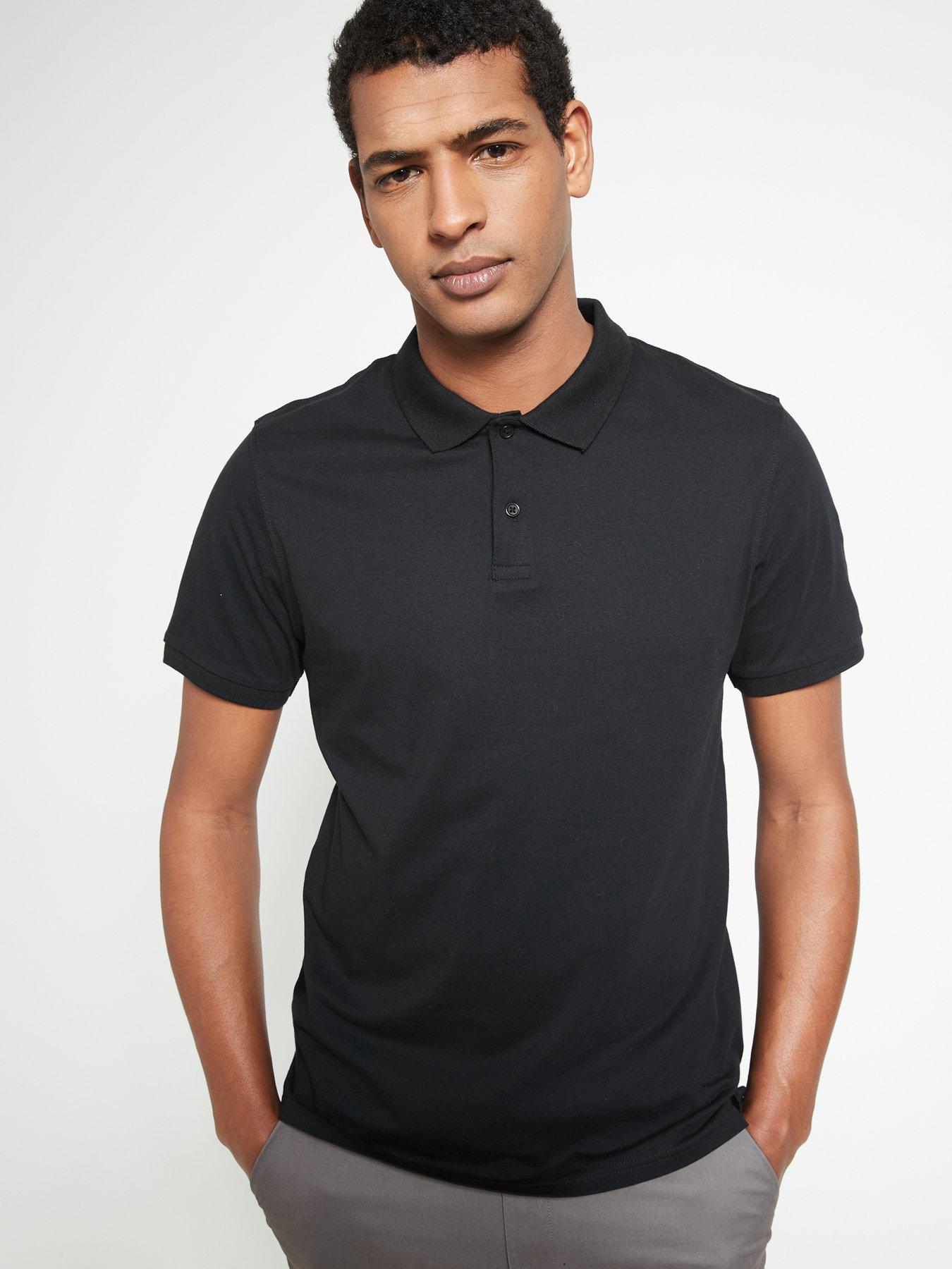 Mens black outlet polo shirts uk