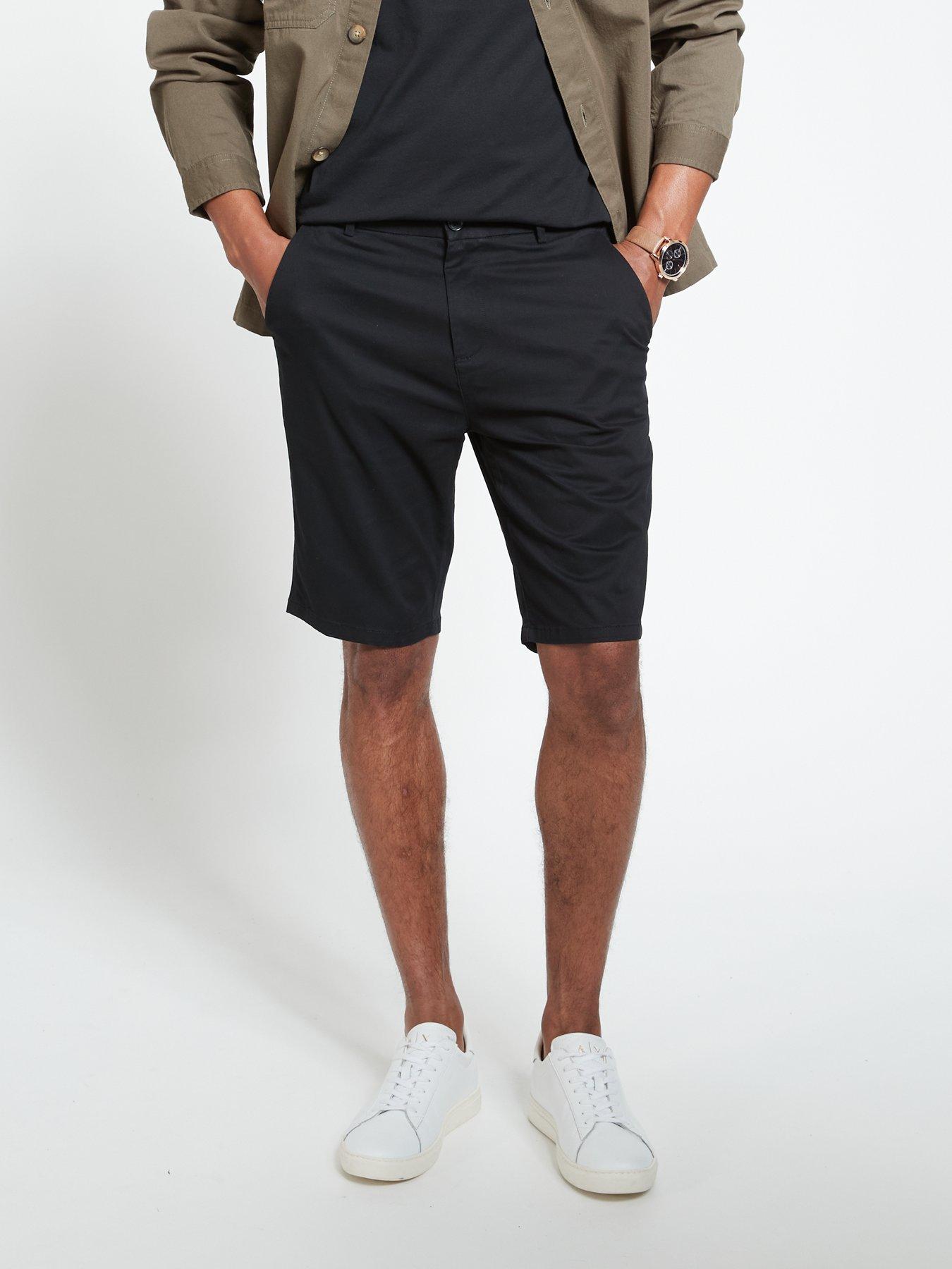 Mens chino shorts long best sale