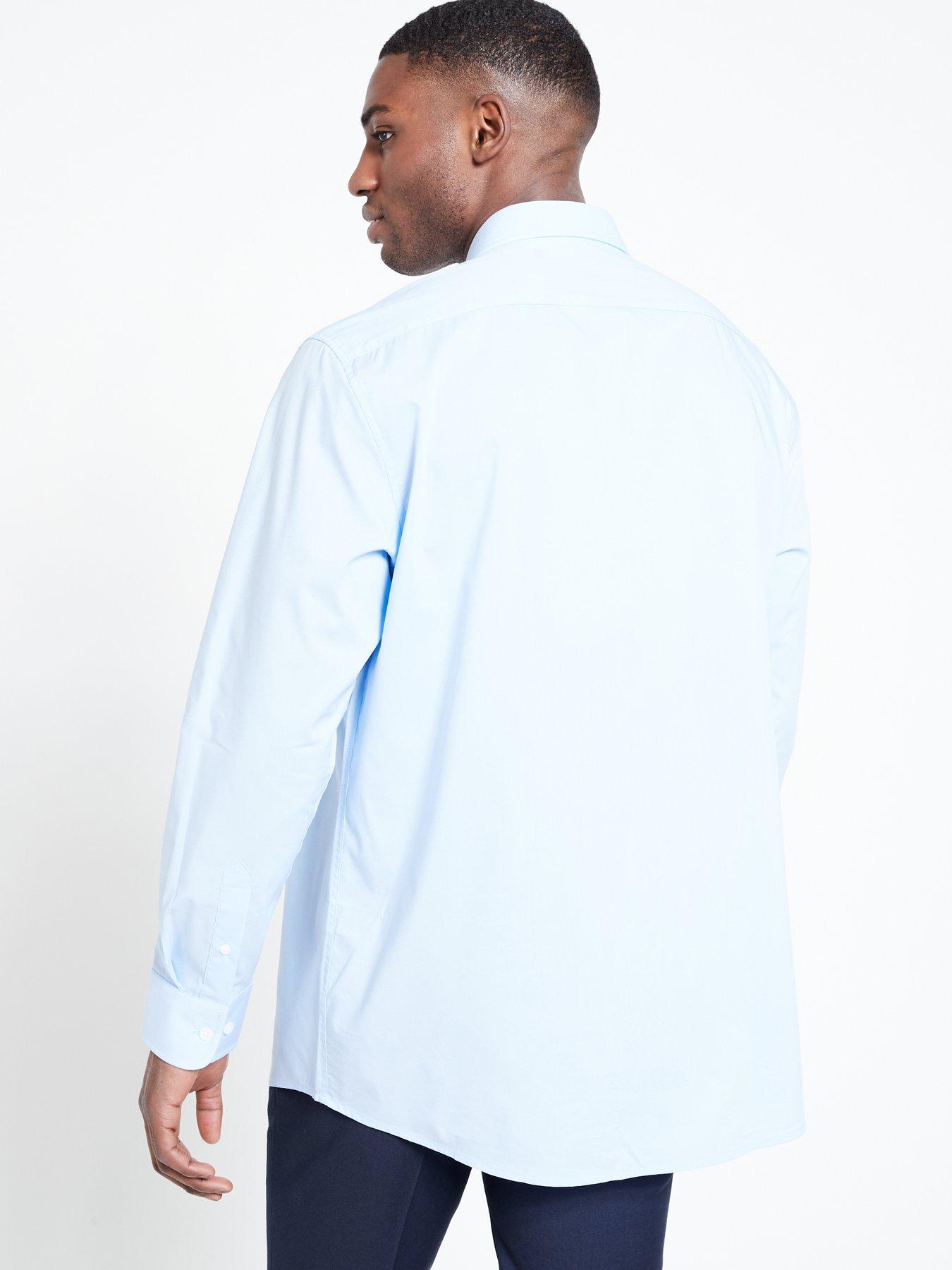 Everyday Long Sleeve Easy Care Smart Shirt - Light Blue | very.co.uk