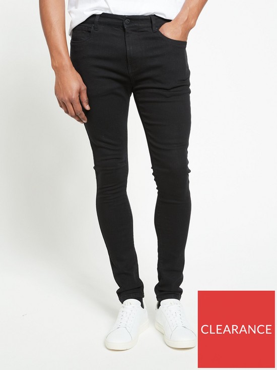 front image of everyday-stretch-super-skinny-jeans-black