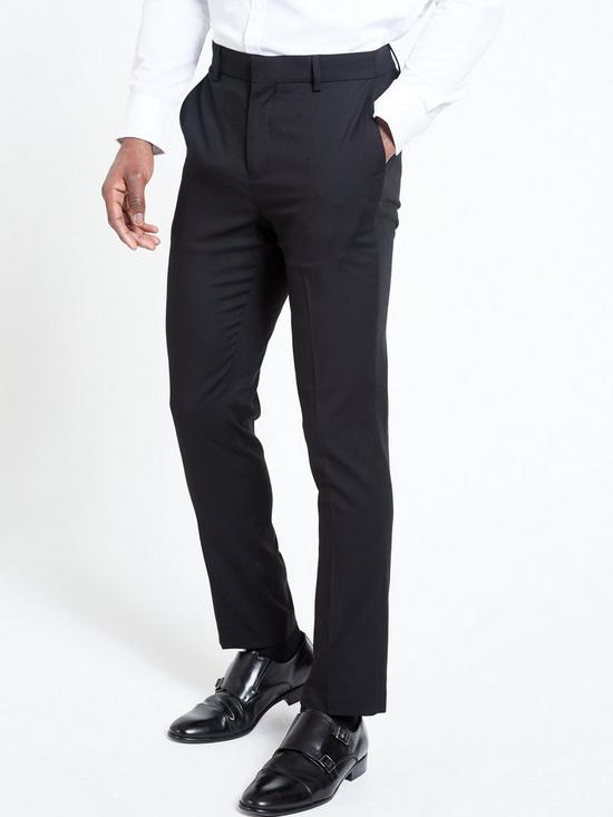 front image of everyday-slim-suit-trousers-black