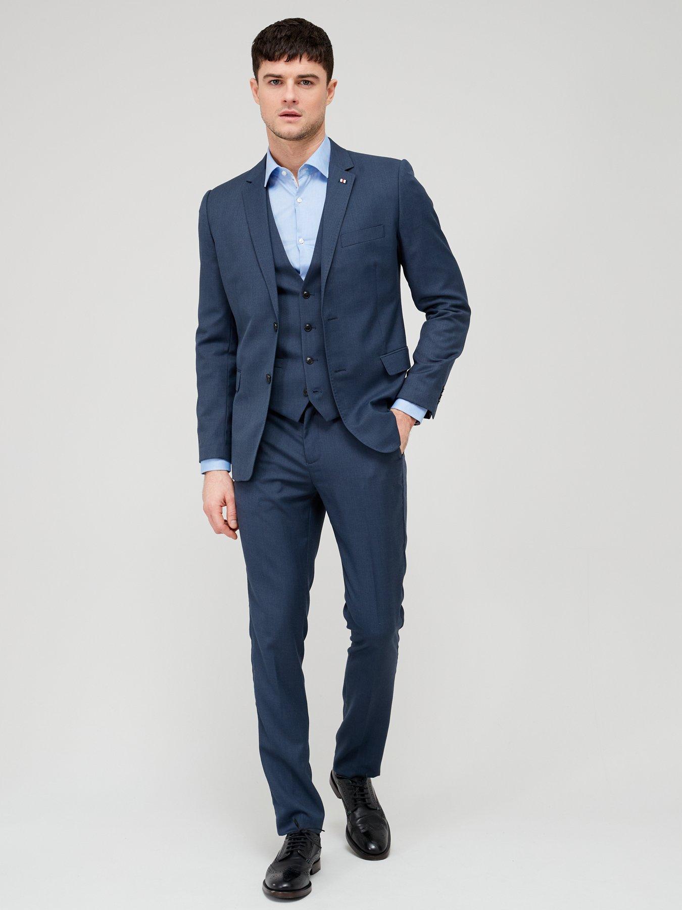 Image 3 of 6 of Very Man Slim Suit Jacket - Blue Melange