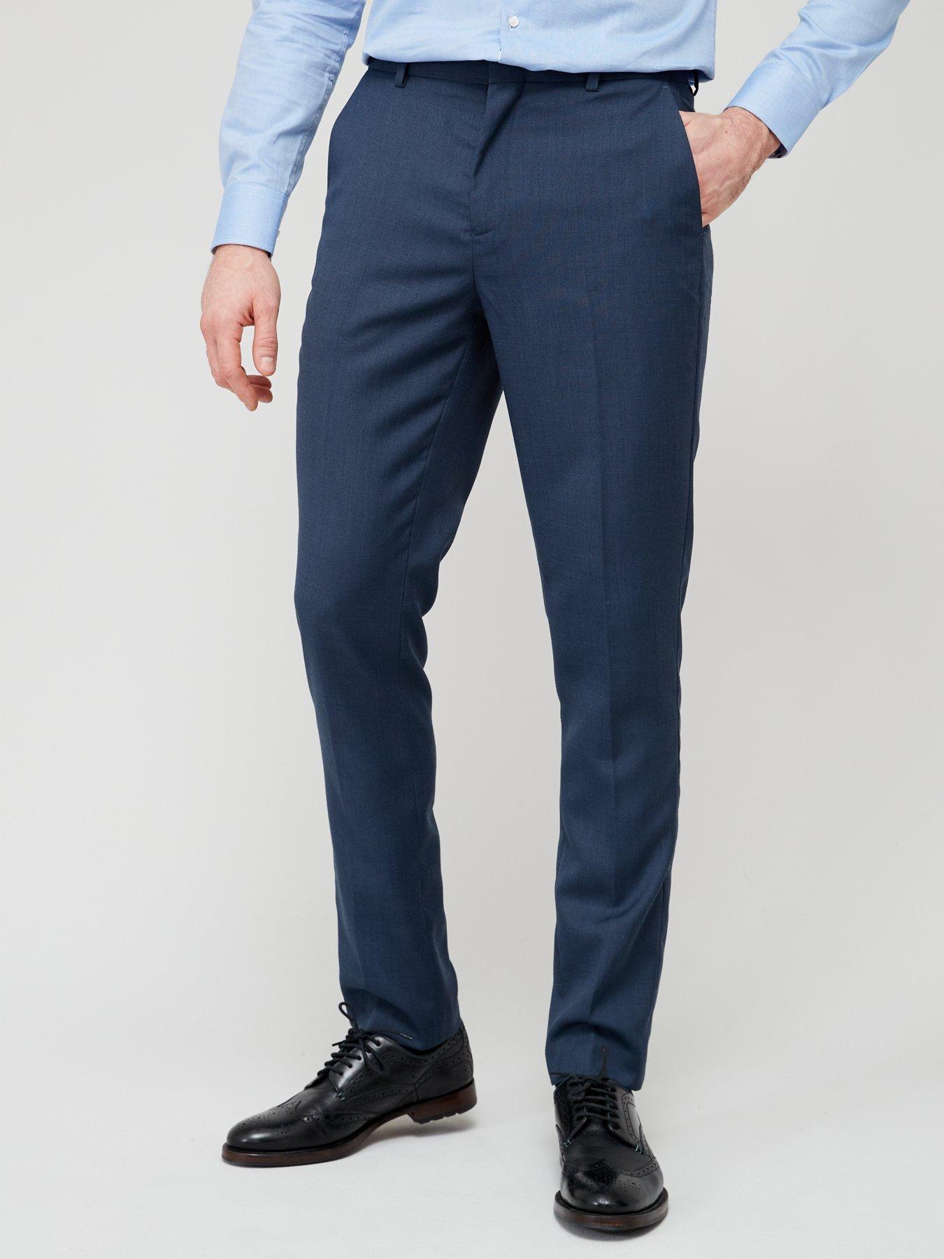 Very Man Slim Suit Trousers - Blue Melange