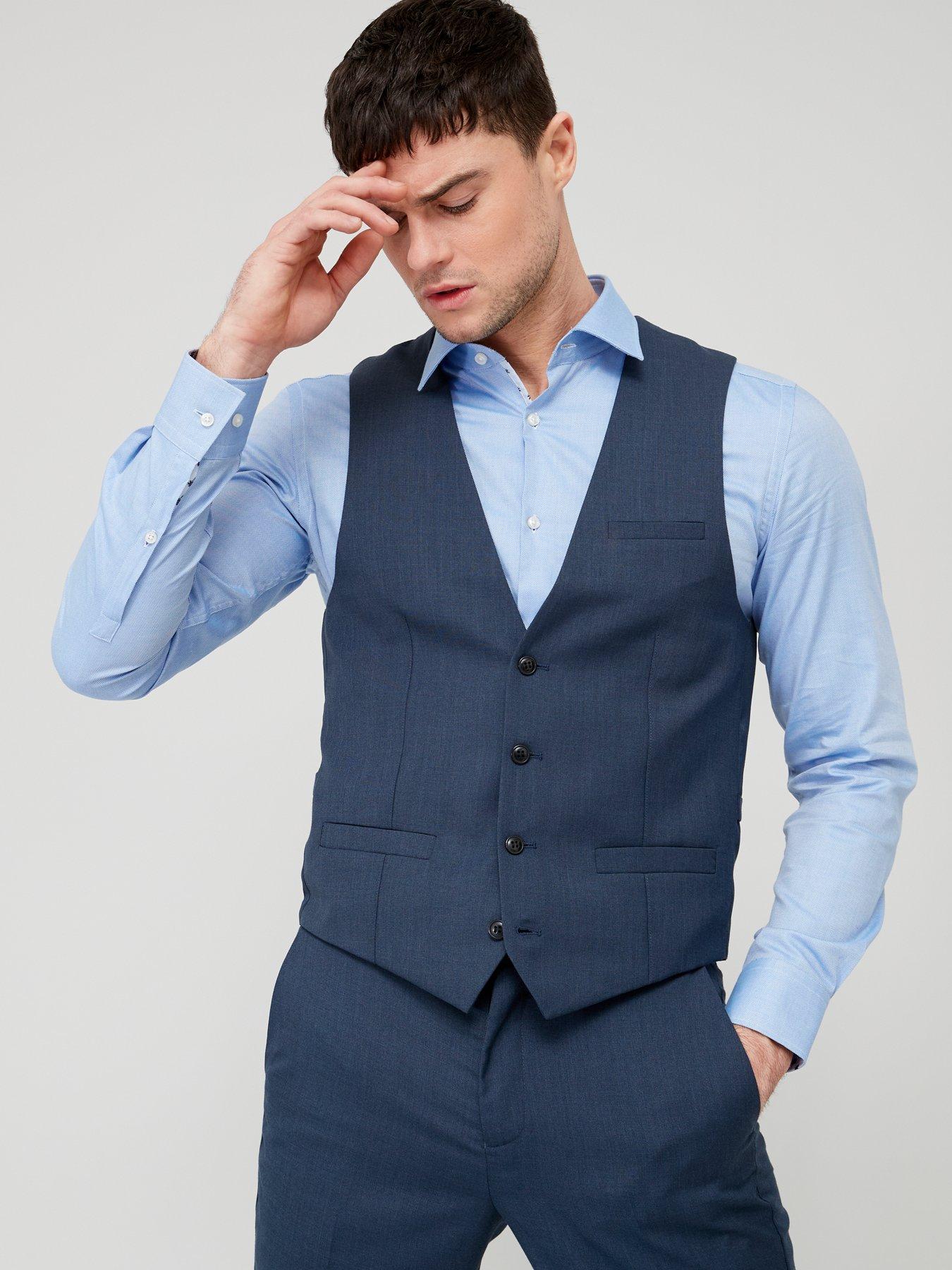 Very Man Classic Waistcoat Melange Blue very