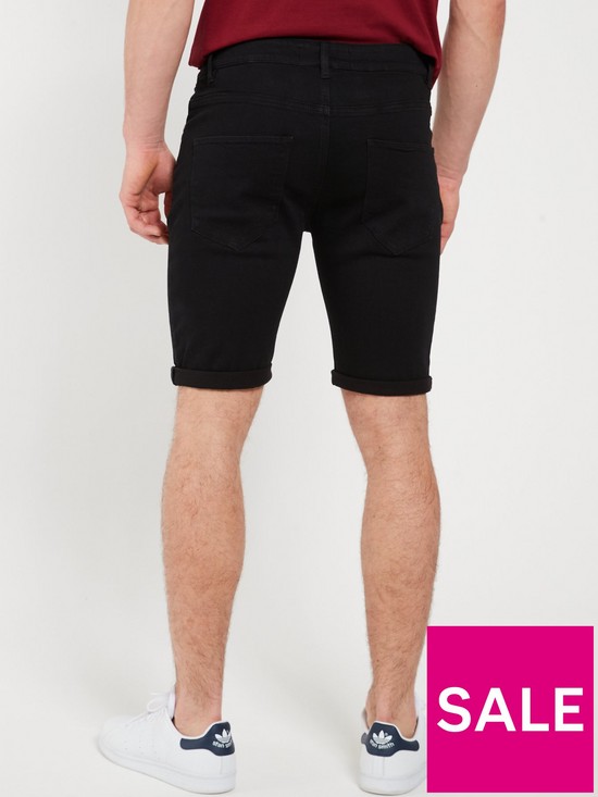 stillFront image of everyday-slim-denim-shorts-black