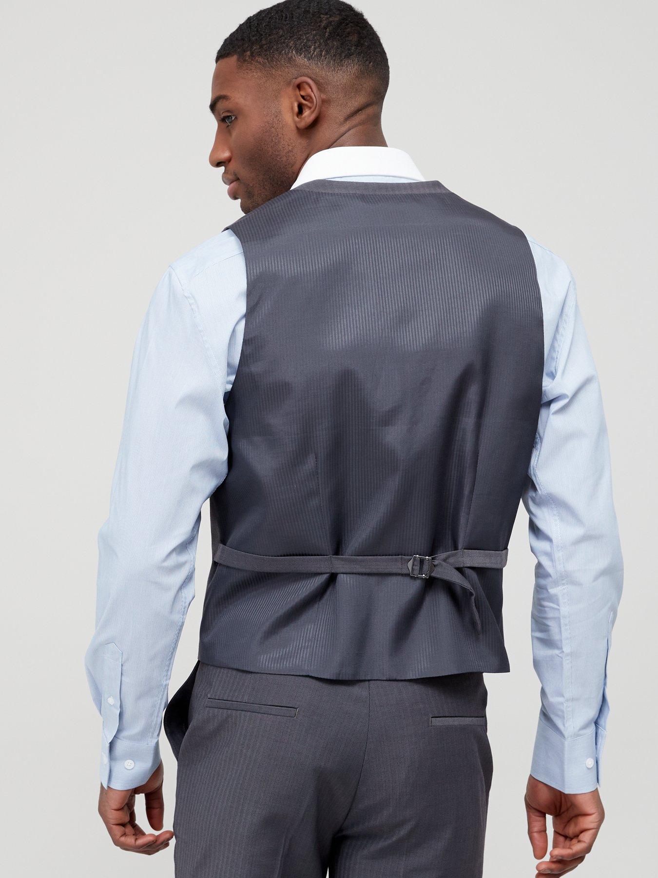 Mens grey sale waistcoat uk