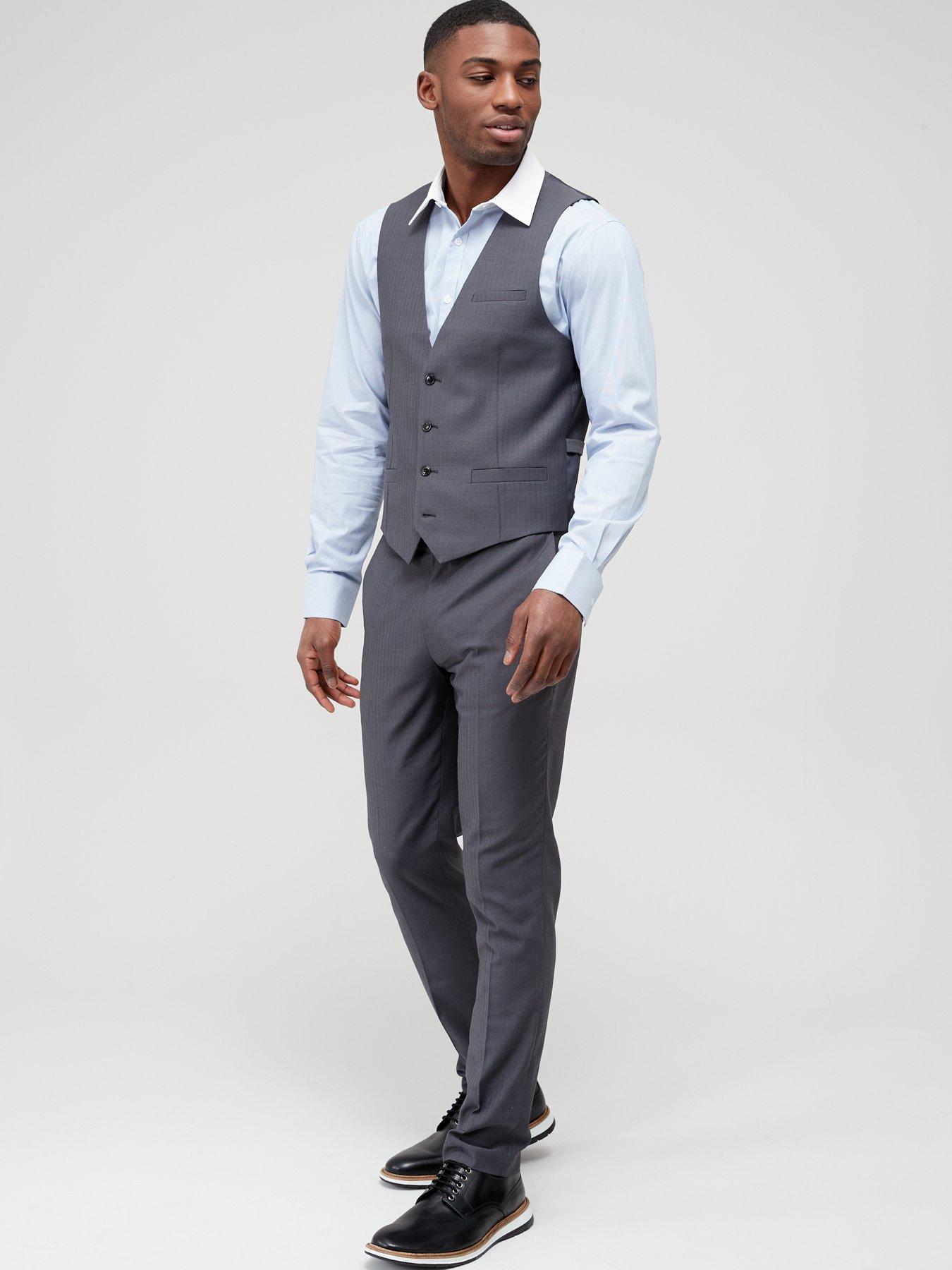 Mens grey waistcoat on sale uk