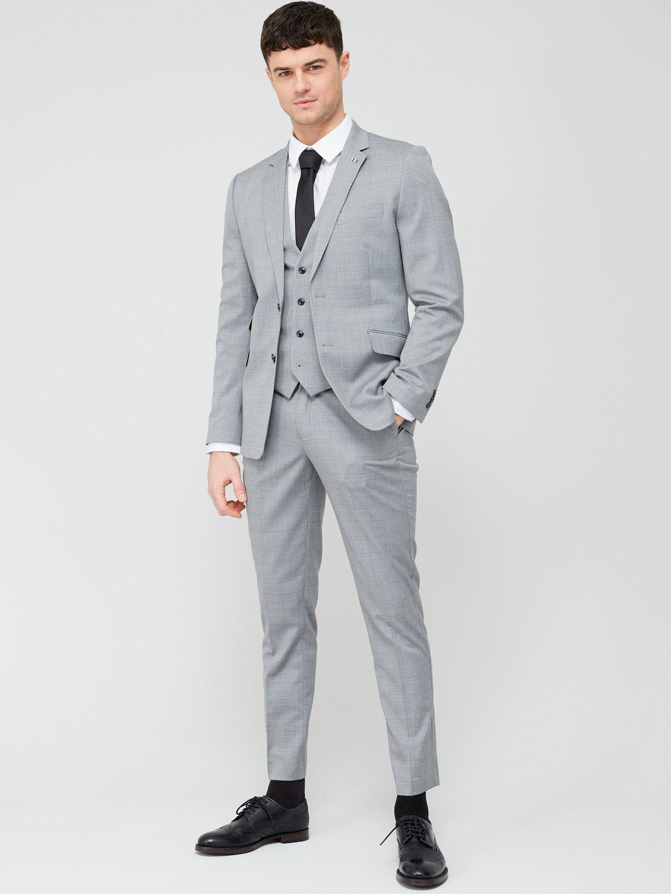 Very Man Check Slim Fit Suit Jacket Grey very