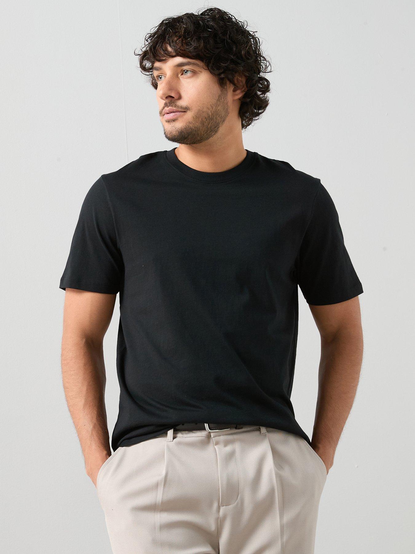 Image 2 of 7 of The Very Collection 2 Pack Pure Cotton Essential Crew Neck T-shirts - Black