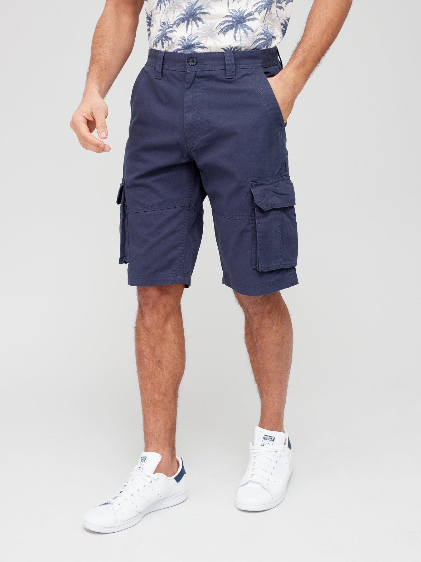 Mens navy best sale cargo shorts uk