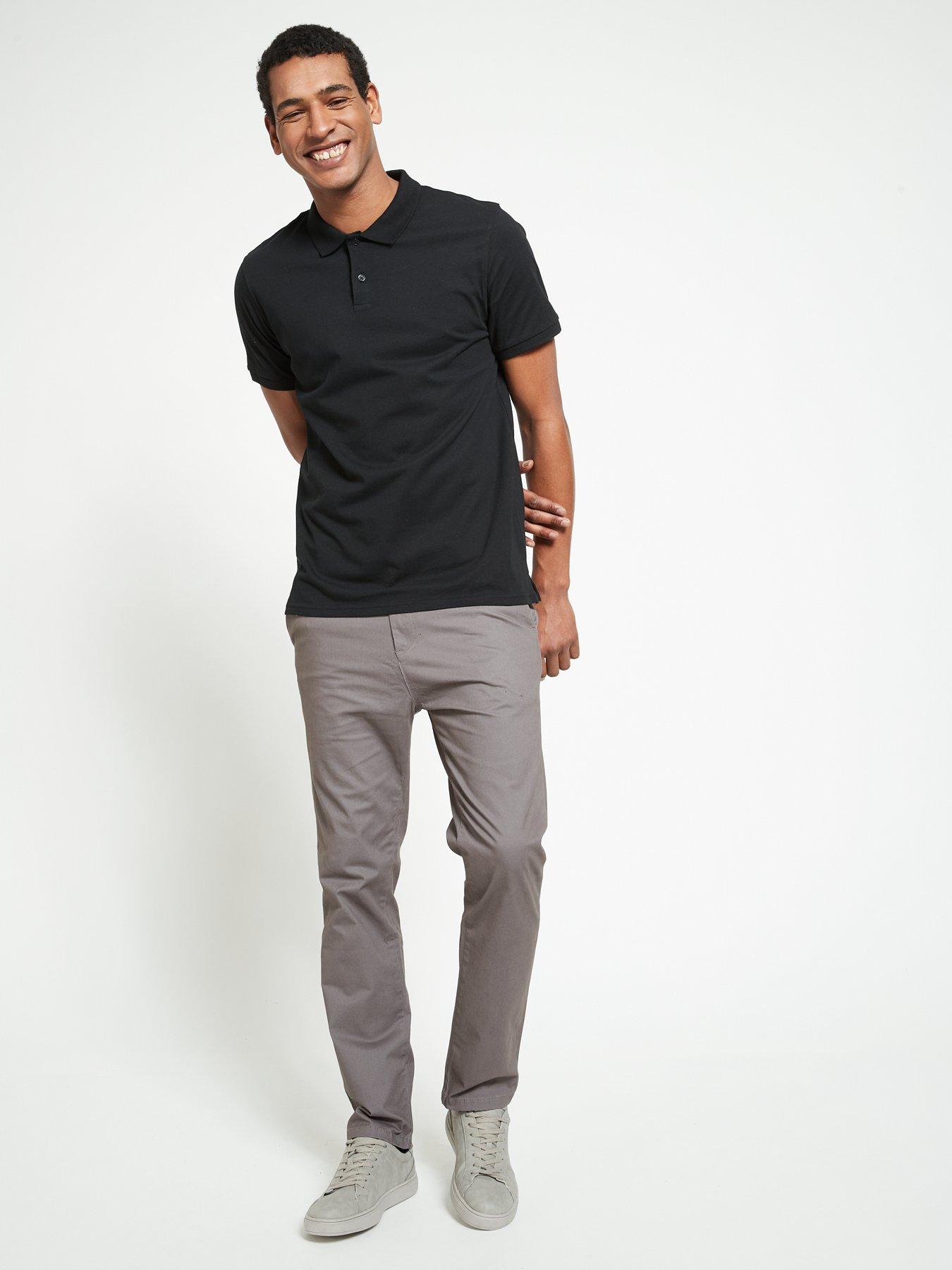 Everyday Slim Chino Trousers - Grey | Very.co.uk