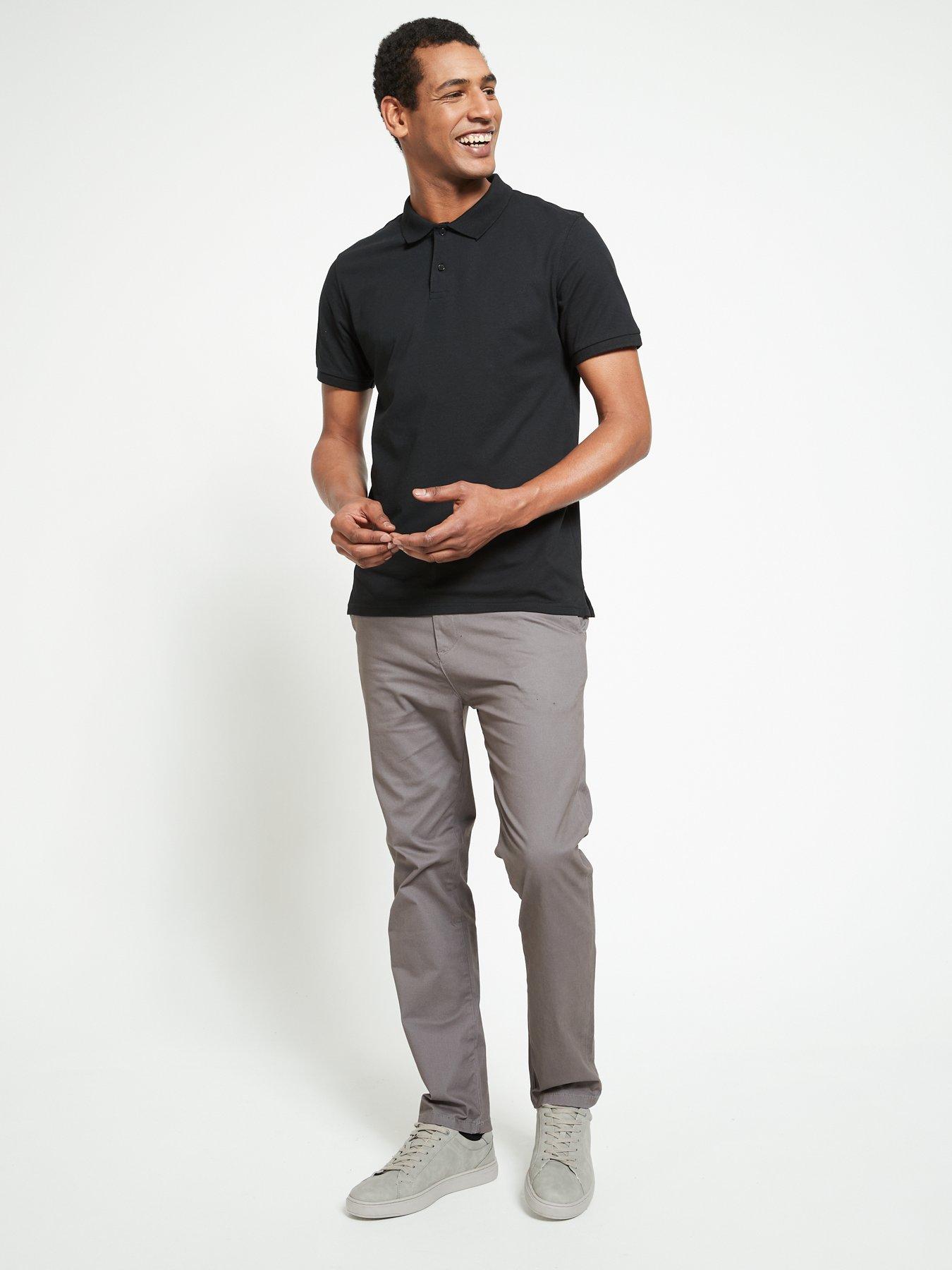 Everyday Slim Chino Trousers - Grey | Very.co.uk