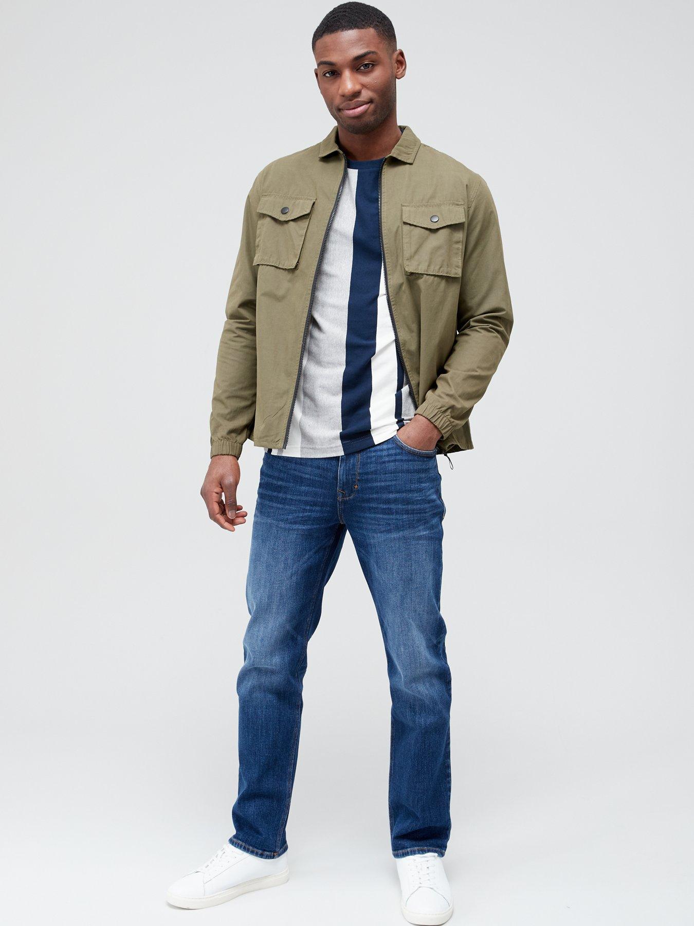 Very Man Premium Straight Stretch Jeans - Mid Blue | Very.co.uk