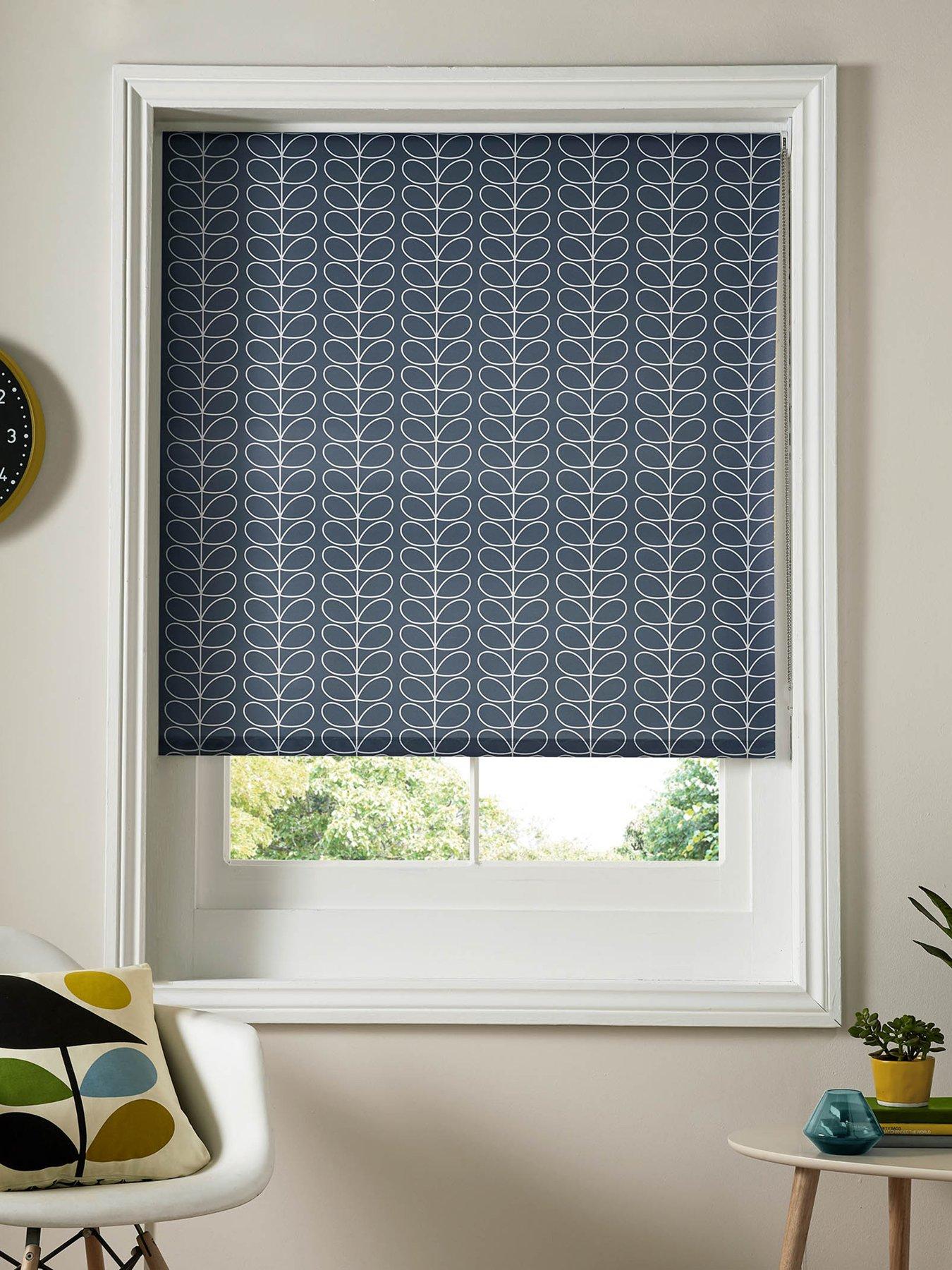 Product photograph of Orla Kiely Linear Stem Roller Blind - Whale Blue from very.co.uk