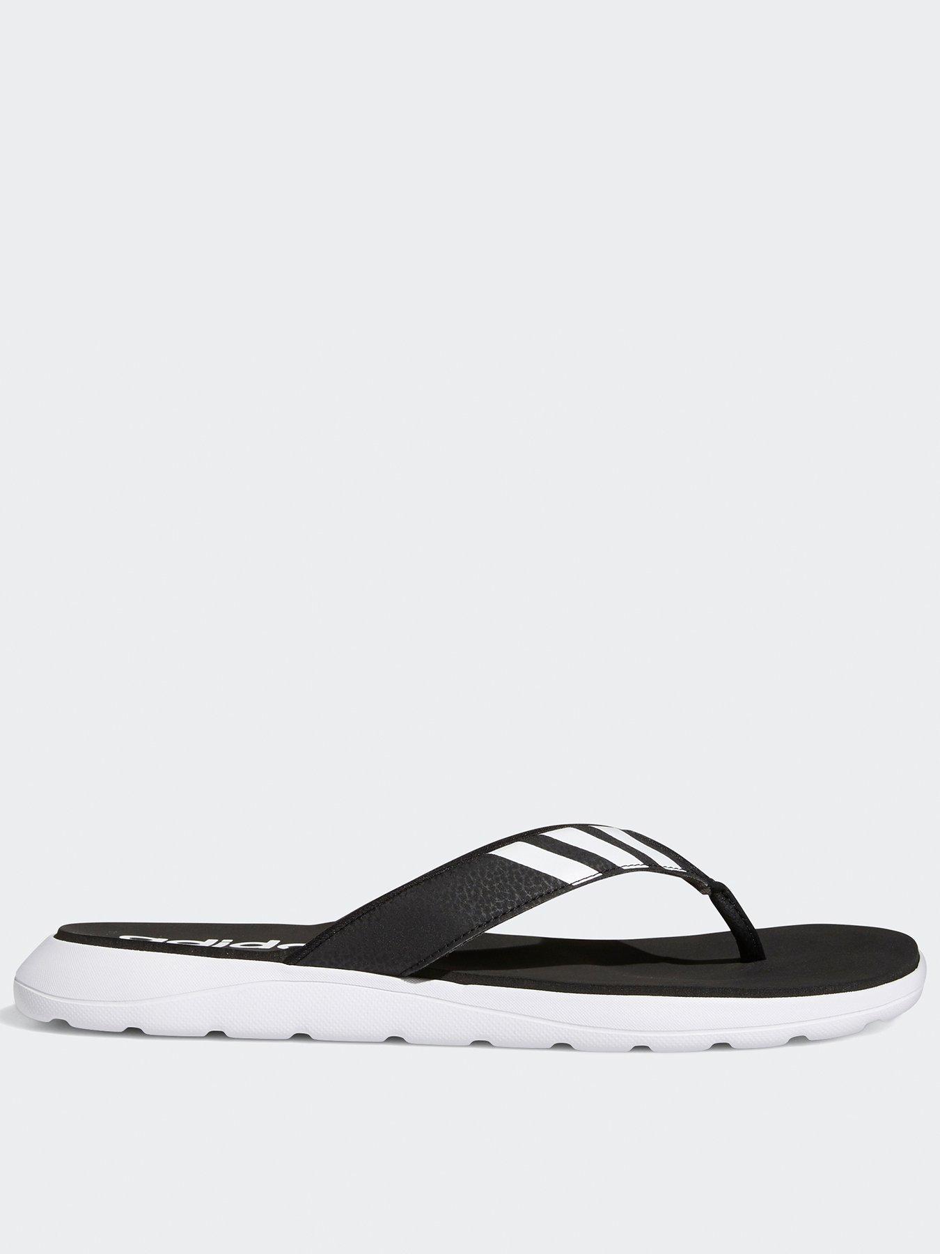 grey adidas flip flops