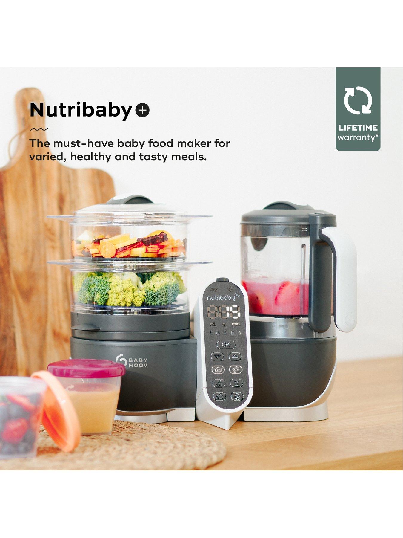 Babymoov Nutribaby(+) 6 in 1 Baby Food Processor/Blender/Steamer/Steriliser- Industrial Grey