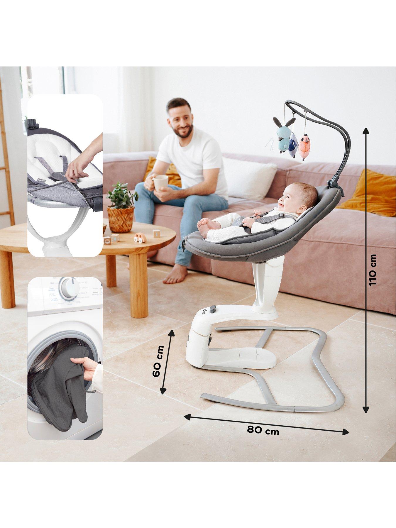 Babymoov Swoon Motion Zinc Baby Bouncer/Rocker Swing Grey Very