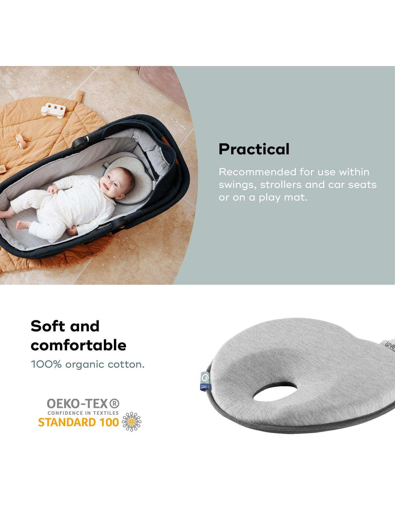 Babymoov Lovenest Flat Head Newborn Baby Support Pillow Smokey Grey