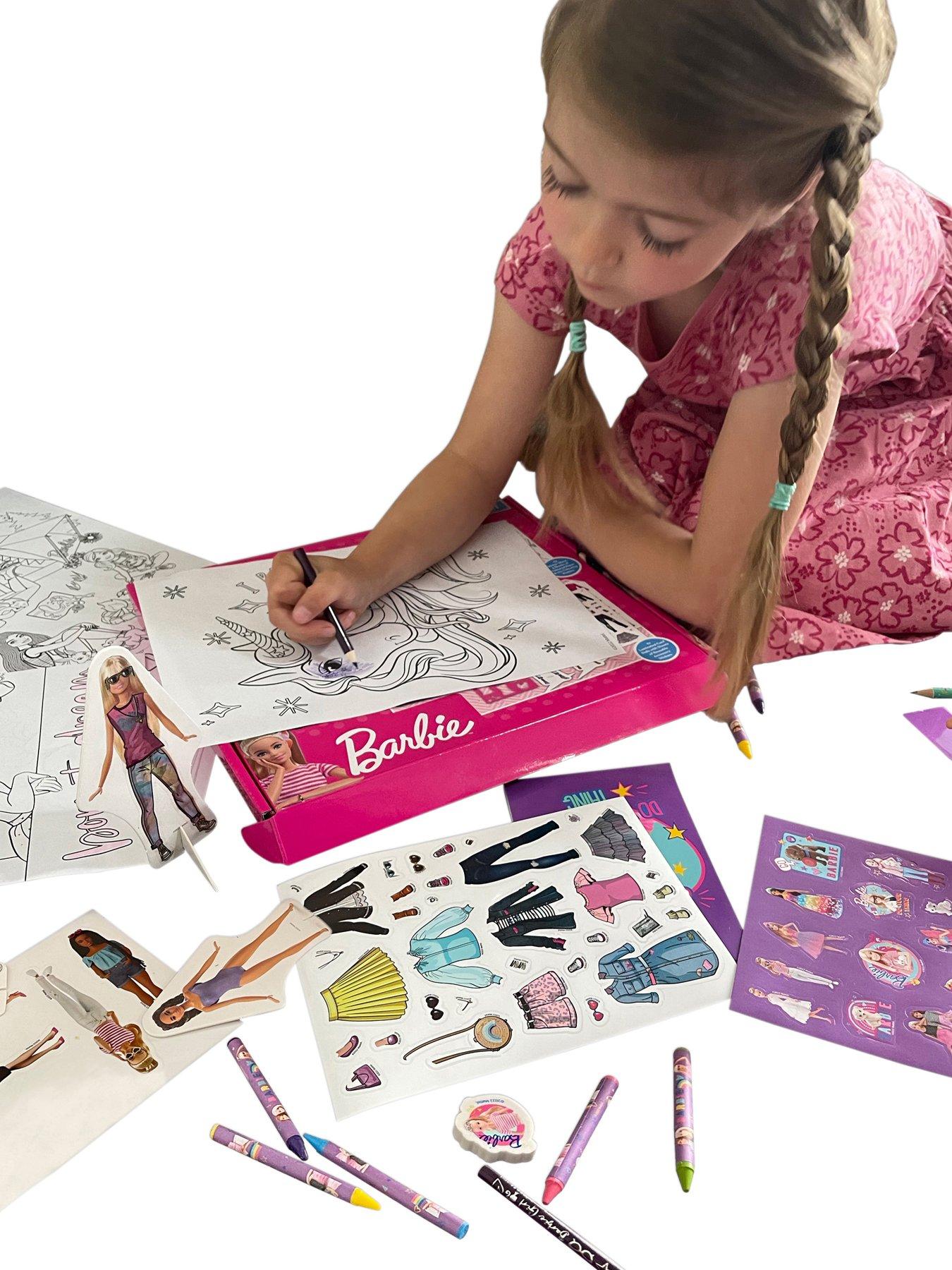 Barbie Art Set, Arts and Crafts for Kids, Colouring Sets for