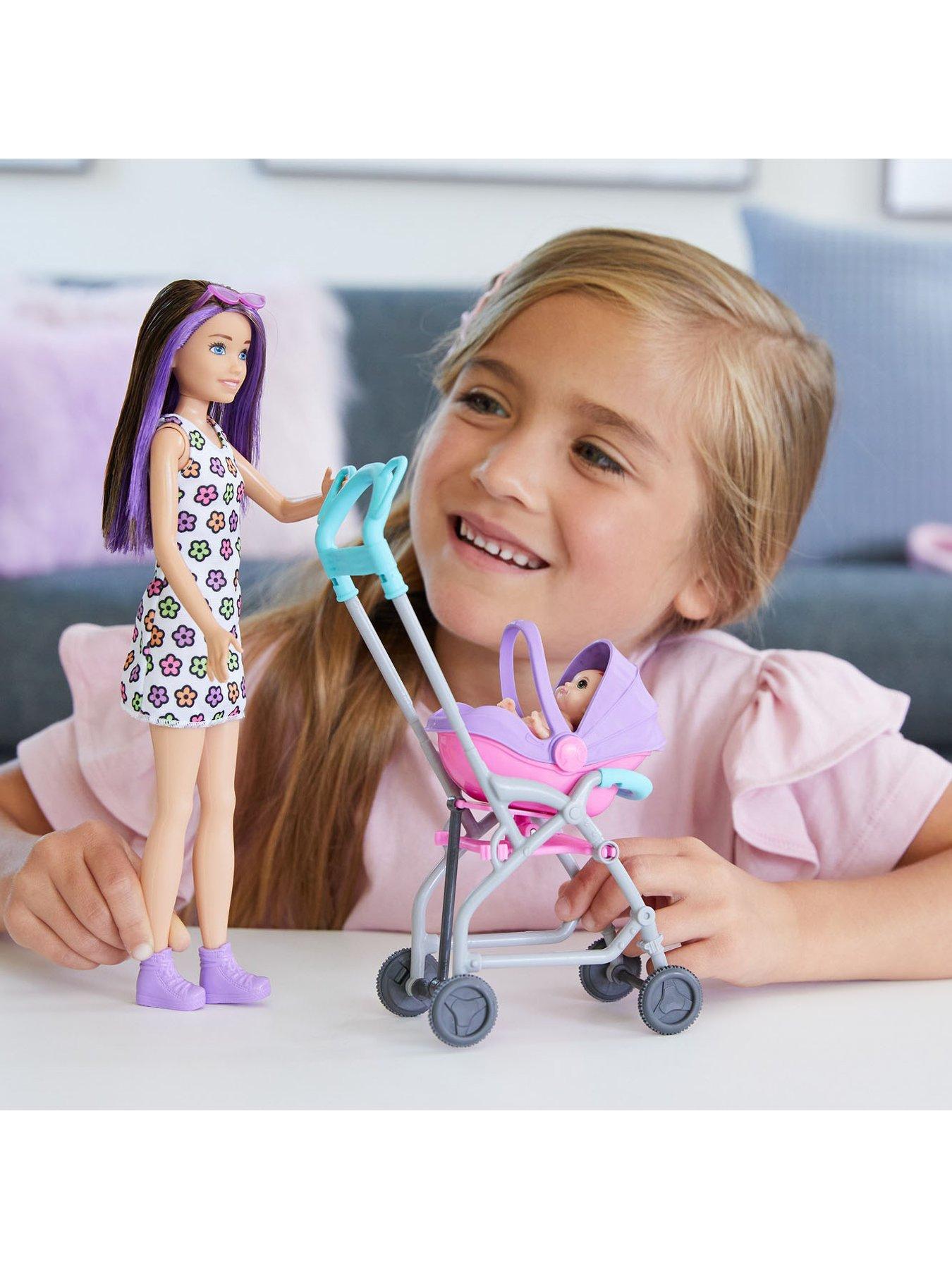 Babysitter barbie with store stroller