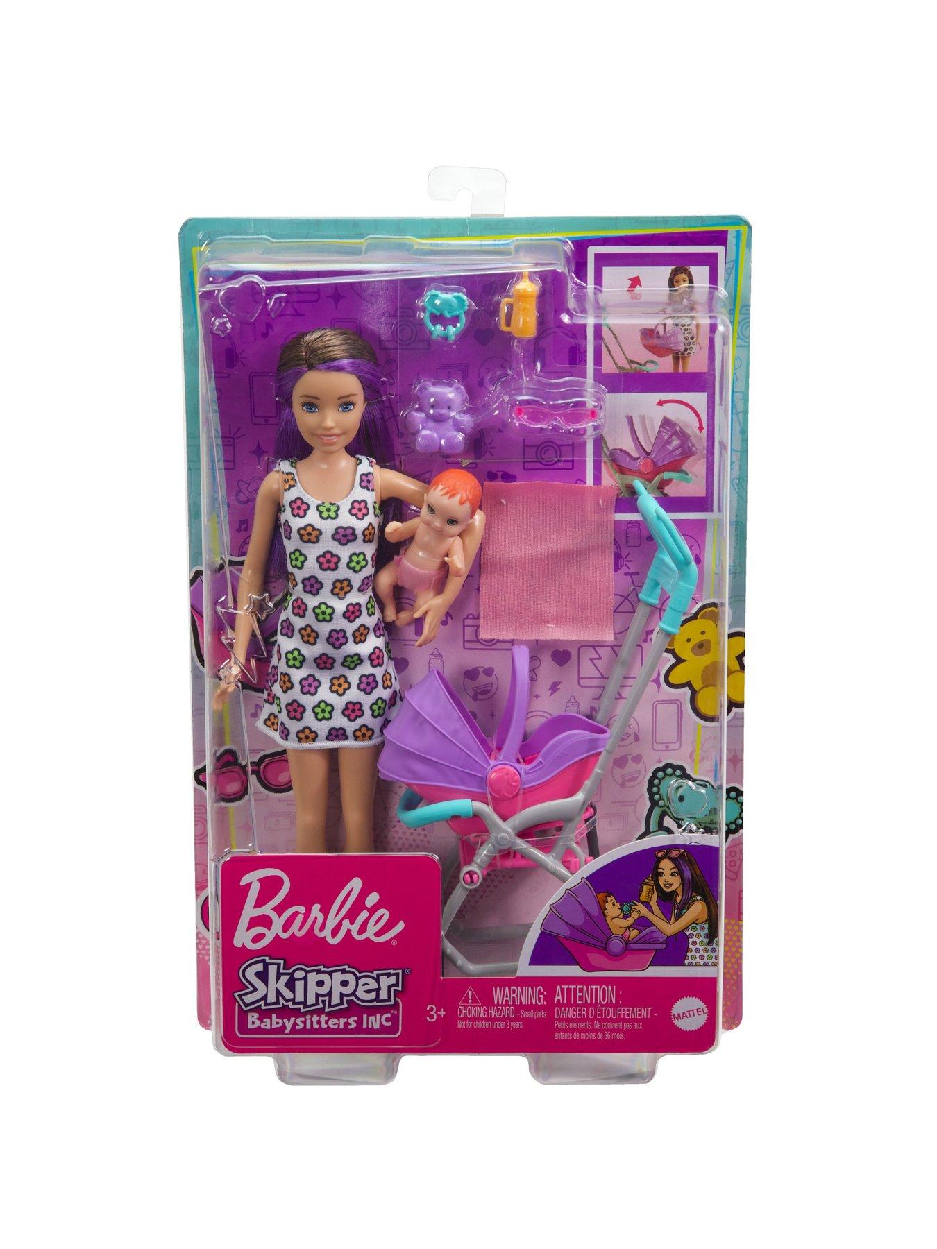 Barbie Skipper Babysitters Pushchair and 2 Dolls Playset Very